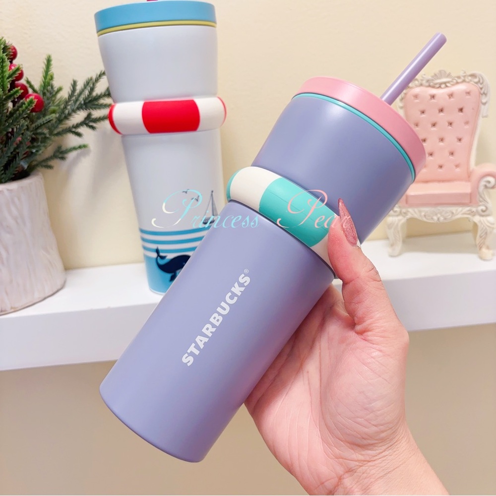 2x 2019 Starbucks SAILBOAT stainless stain  16 oz oz tumbler - Picture 2 of 9